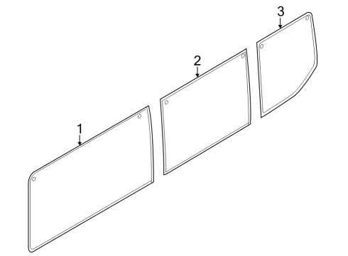 2023 Ford E-Transit Glass - Quarter Window Diagram for HK4Z-6129711-B