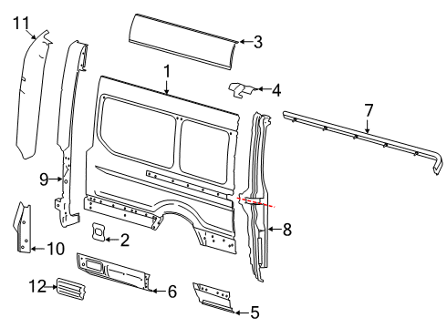 2019 Ford Transit-150 Side Panel & Components Diagram 4 - Thumbnail