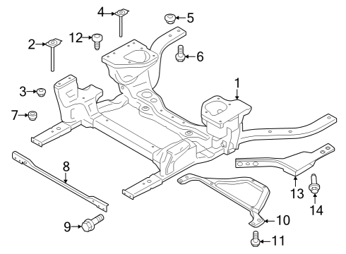 2024 Ford Mustang Suspension Mounting - Front Diagram