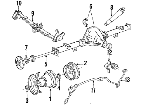 1986 Ford F-350 Rear Brakes Diagram