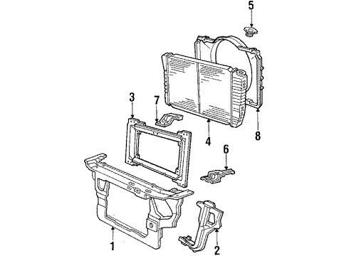 1984 Ford LTD Radiator & Cooling Fan Diagram 1 - Thumbnail