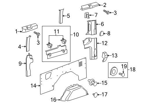 2015 Ford Transit-250 Interior Trim - Side Panel Diagram 2 - Thumbnail