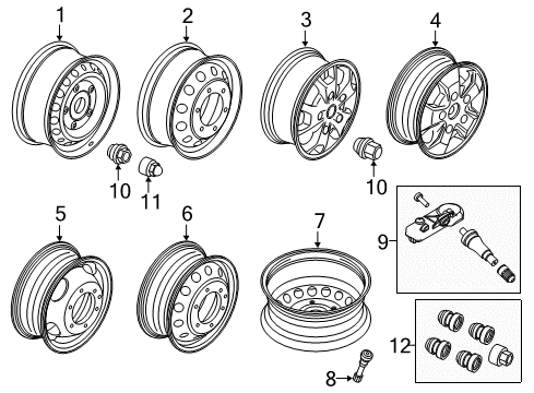 2019 Ford Transit-250 Wheels Diagram