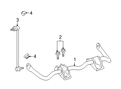 2009 Mercury Sable Stabilizer Bar & Components - Front Diagram