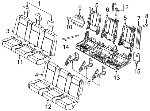 2020 Ford Transit-150 COVER ASY - REAR SEAT BACK Diagram for HK4Z-9966600-CAR