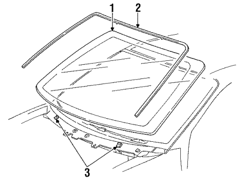 1995 Ford Windstar Windshield Glass Diagram for F58Z-1603100-A