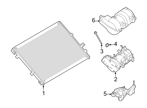 2023 Ford F-150 Lightning Condenser, Compressor & Lines Diagram 4 - Thumbnail