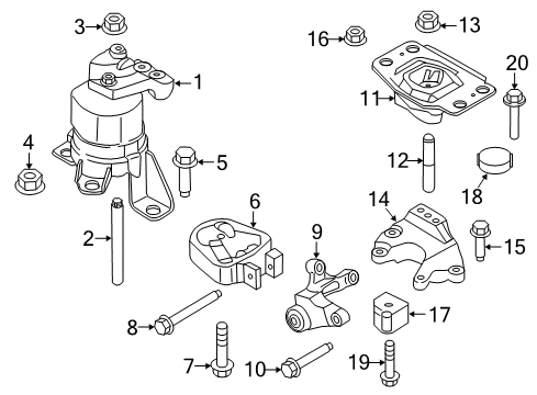 2018 Ford Fusion Engine & Trans Mounting Diagram 4 - Thumbnail