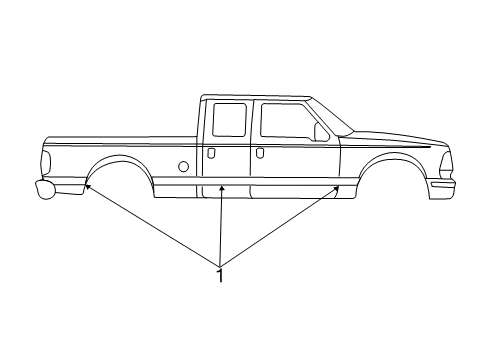 2006 Ford F-250 Super Duty Stripe Tape Diagram 1 - Thumbnail