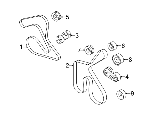 2010 Ford Mustang Belts & Pulleys, Maintenance Diagram 3 - Thumbnail