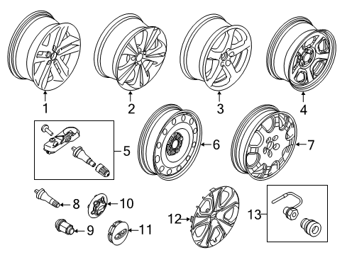 2019 Ford Police Interceptor Utility Wheel Nut Diagram for 6L2Z-1012-BA