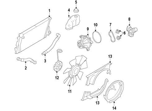 2009 Ford F-250 Super Duty PUMP ASY - WATER Diagram for 8C3Z-8501-C