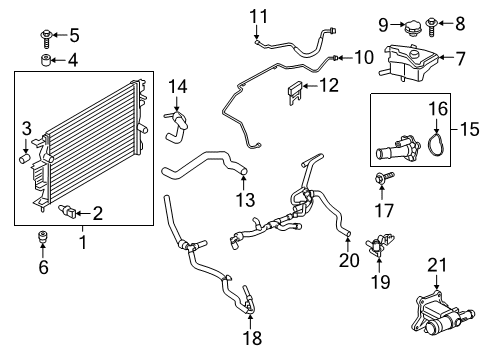 2020 Ford Fusion Radiator & Components Diagram 3 - Thumbnail