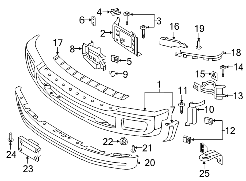 2017 Ford F-250 Super Duty Front Bumper Diagram 2 - Thumbnail