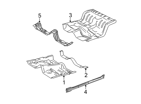 2004 Lincoln Town Car Pan Assembly - Floor Diagram for 3W1Z-5411135-AA