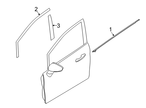 2019 Ford Fiesta WEATHERSTRIP ASY - DOOR WINDOW Diagram for AE8Z-5421453-B