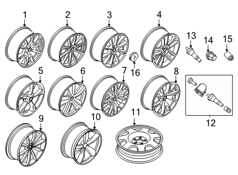 2017 Ford Mustang Wheels & Trim Diagram 4 - Thumbnail