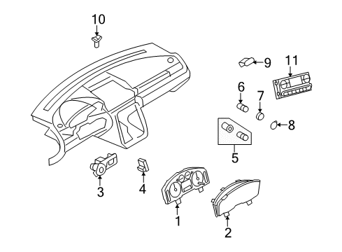 2005 Ford Freestyle Instrument Cluster Diagram for 5F9Z-10849-LB