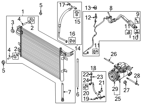 2015 Ford Flex Condenser Assembly Diagram for BA8Z-19712-A