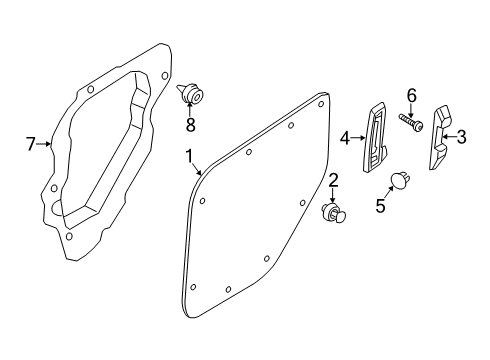 2021 Ford Transit Connect Interior Trim - Side Door Diagram 1 - Thumbnail