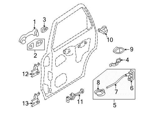 2006 Mercury Mariner Handle - Door Inside Diagram for 2T2Z-7826603-AA