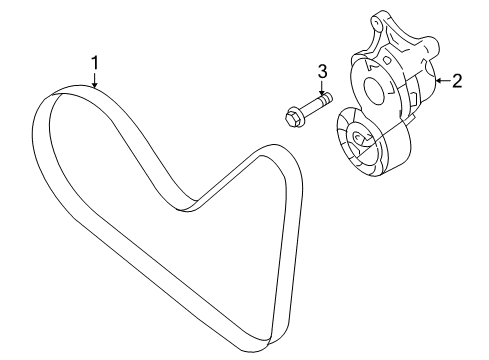 2011 Lincoln MKS Belts & Pulleys, Cooling Diagram 1 - Thumbnail