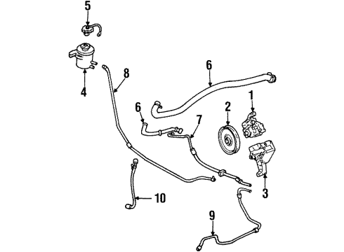 2000 Ford Windstar Pump Assembly - Power Steering Diagram for 1F2Z-3A674-BARM