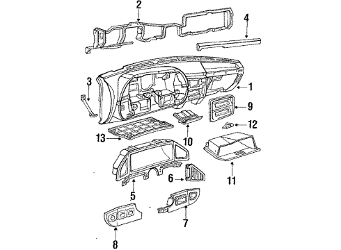 1987 Ford F-150 Ash Tray Diagram for E7TZ1504810B