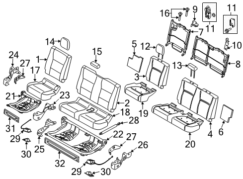 2019 Ford F-350 Super Duty COVER ASY - REAR SEAT CUSHION Diagram for KC3Z-2663805-LD