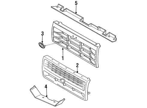 1993 Ford Explorer Grille Assembly - Radiator Diagram for F3TZ-8200-U