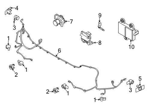 2023 Ford Transit-350 HD Electrical Components - Front Bumper Diagram