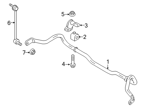 2022 Ford Transit Connect Stabilizer Bar & Components - Front Diagram