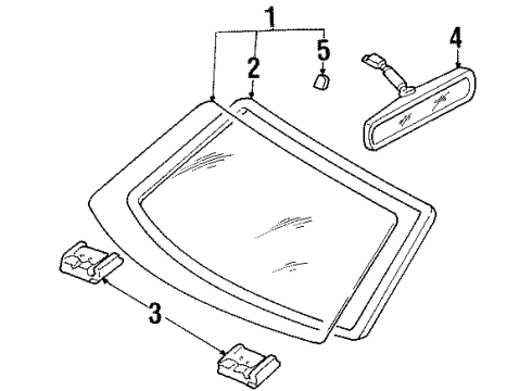 2002 Ford Escort Windshield Glass Diagram for F7CZ-5403100-BA