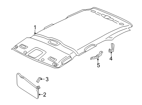 2006 Ford Escape Sun Visor Assembly Diagram for 5M6Z-7804104-AAA