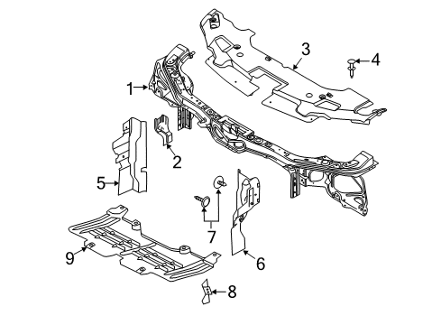 2012 Ford Mustang Radiator Support Diagram 1 - Thumbnail