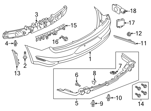 2022 Ford Mustang Bumper & Components - Rear Diagram 3 - Thumbnail