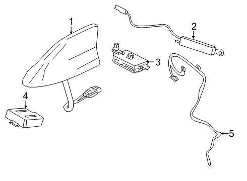 2016 Lincoln MKC Stanchion - Radio Antenna Diagram for FJ7Z-18936-BDPTM