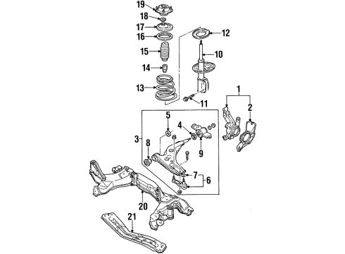 1998 Ford Escort Shock Absorber Assy - Front Diagram for 3U2Z-18124-XA