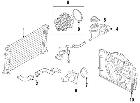 2012 Lincoln MKZ Cooling System - Hybrid Component Diagram 4 - Thumbnail