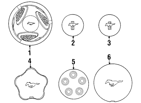 1994 Ford Mustang Wheel Cover Diagram for F4ZZ-1130-B