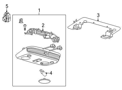 2010 Ford Mustang Console Assembly - Overhead Diagram for AR3Z-76519A70-BA