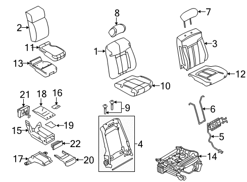 2010 Ford F-150 Seat Cushion Cover Assembly Diagram for 9L3Z-1562900-AA