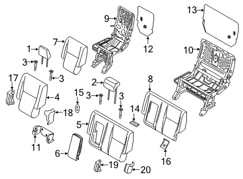 2022 Ford Transit Connect HEAD REST ASY Diagram for KT1Z-17611A08-BJ