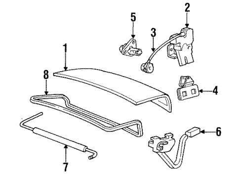 1994 Mercury Sable Trunk-Lock Or Actuator Latch Release Diagram for F24Y-5443200-C