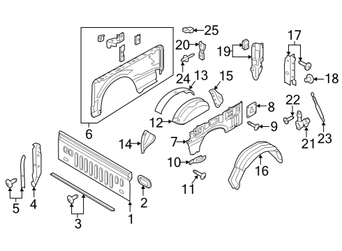 2023 Ford F-150 Lightning Front & Side Panels Diagram