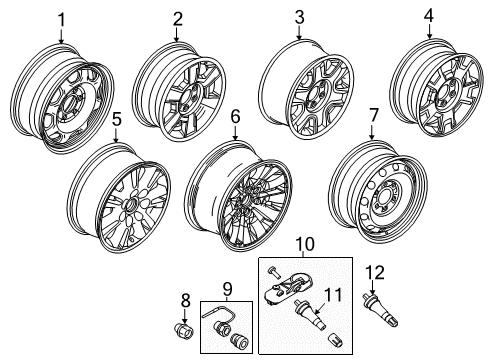 2009 Ford F-150 Wheels Diagram 1 - Thumbnail