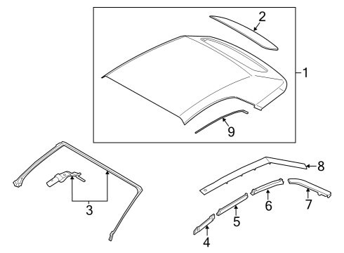 2024 Ford Mustang Covers & Trim - Top Diagram