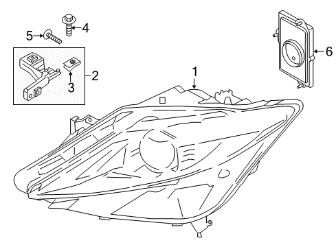 2015 Lincoln MKZ Lamp Assembly Diagram for DP5Z-13008-S