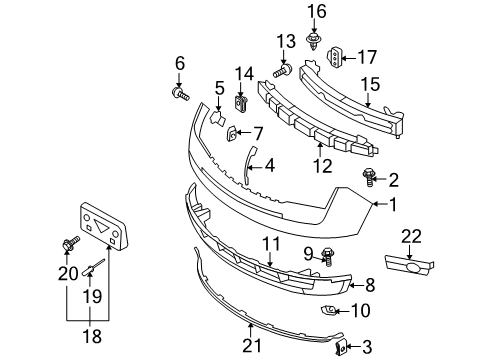 2007 Lincoln MKX Front Bumper Diagram