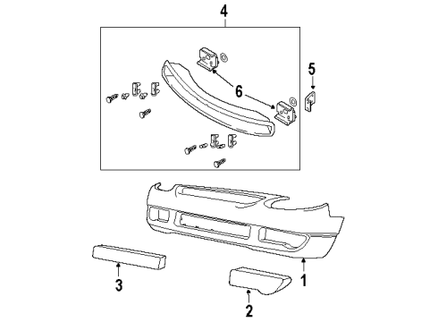 2003 Ford Escort Grille - Bumper Diagram for 3S4Z-17K946-AA